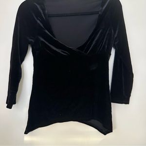 Velvet V Neck Blouse